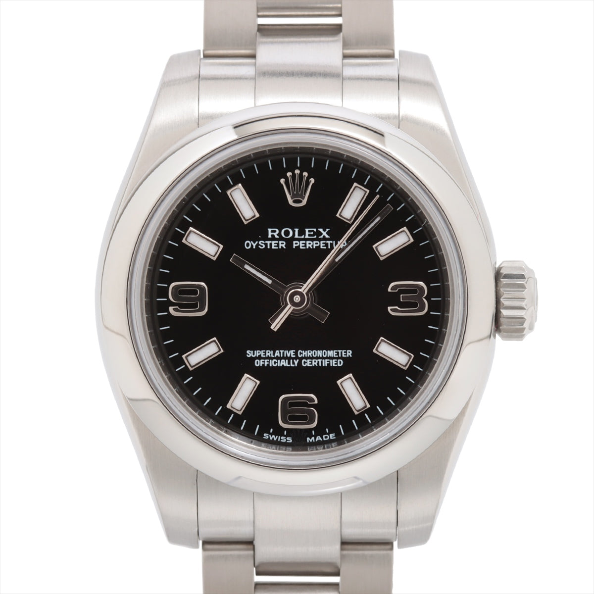 Rolex Oyster Perpetual 176200 SS AT Black-Face Extra Link 2