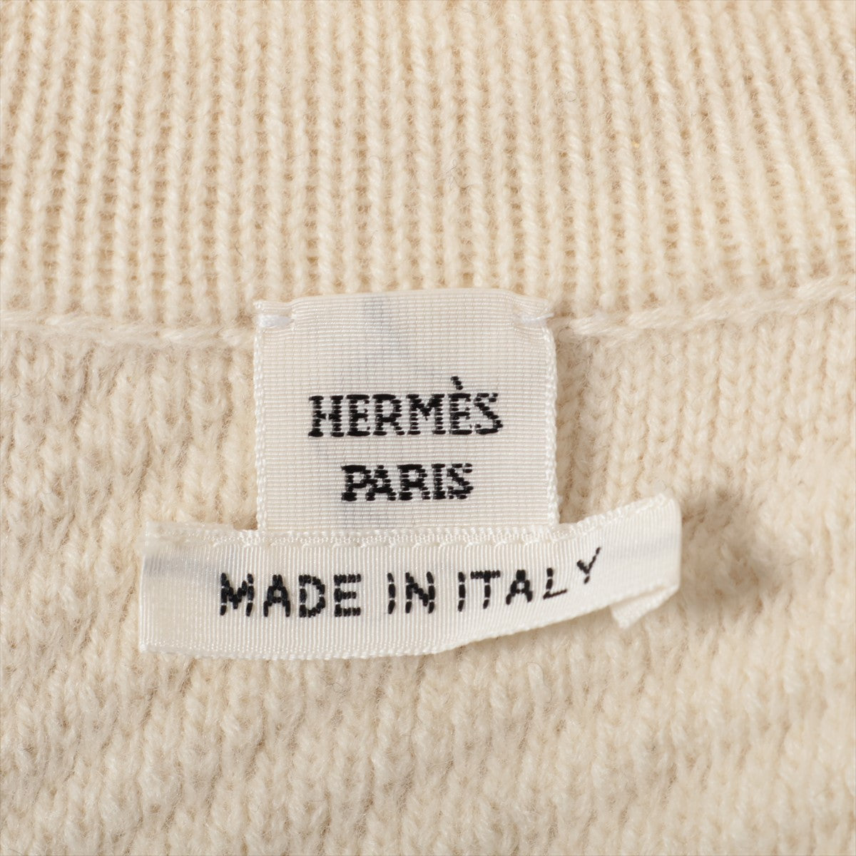Hermès Wool Cardigan 34 Ladies' Beige  long knit Zip up