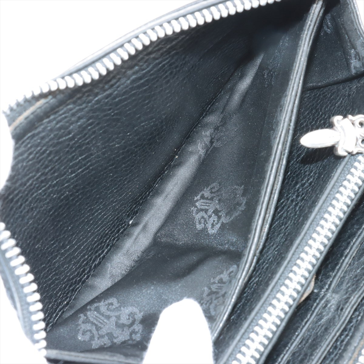 Chrome Hearts REC F ZIP Wallet Leather & 925 Black Dagger zip