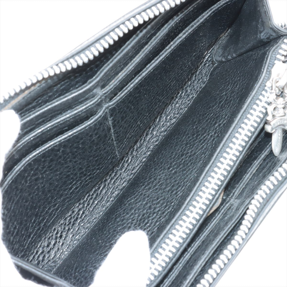Chrome Hearts REC F ZIP Wallet Leather & 925 Black Dagger zip