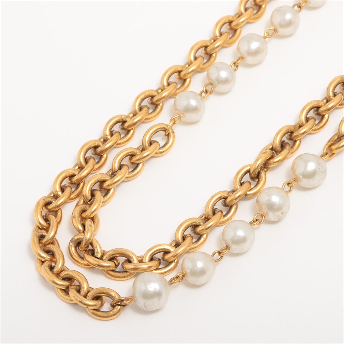Chanel Necklace GP x Imitation pearl Gold