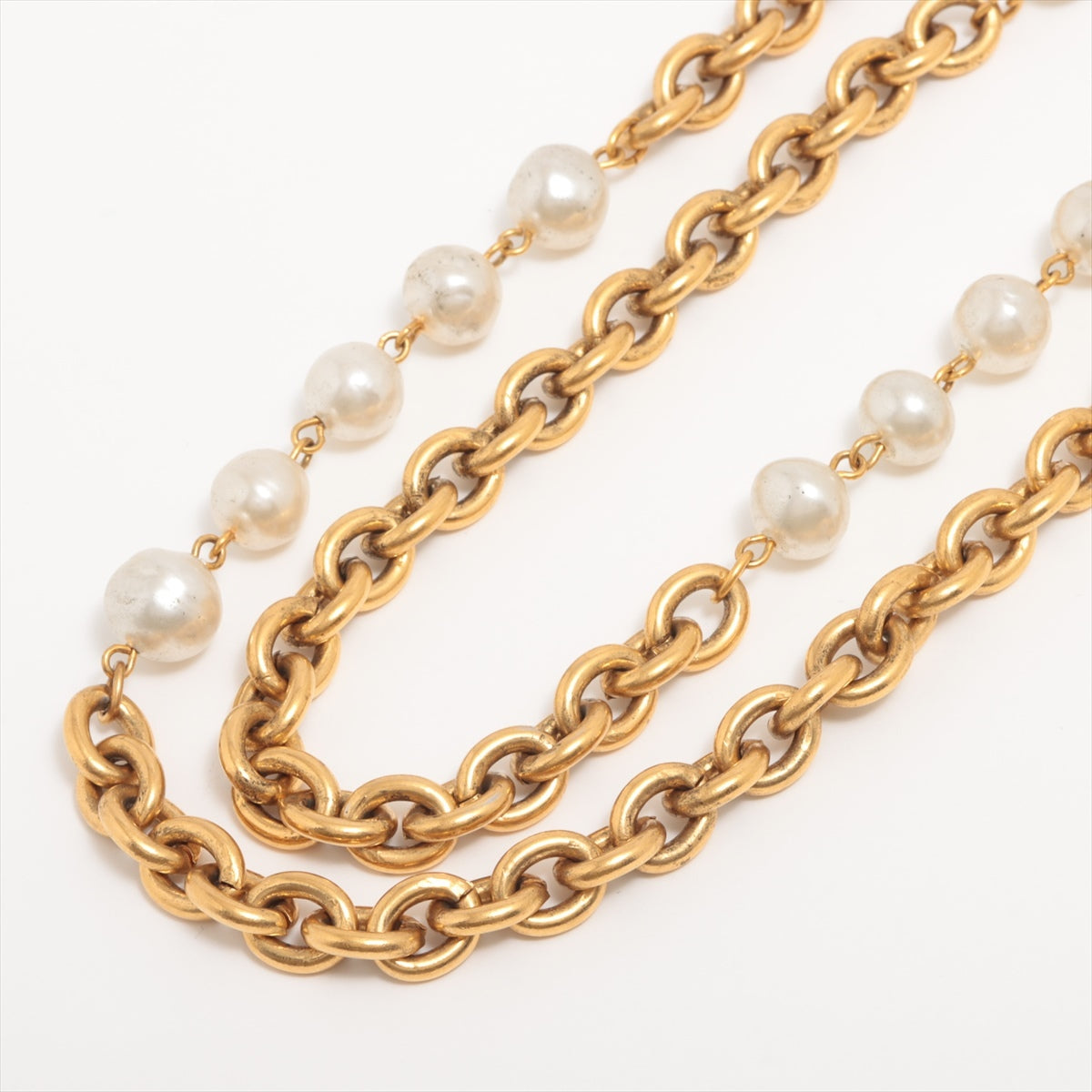 Chanel Necklace GP x Imitation pearl Gold