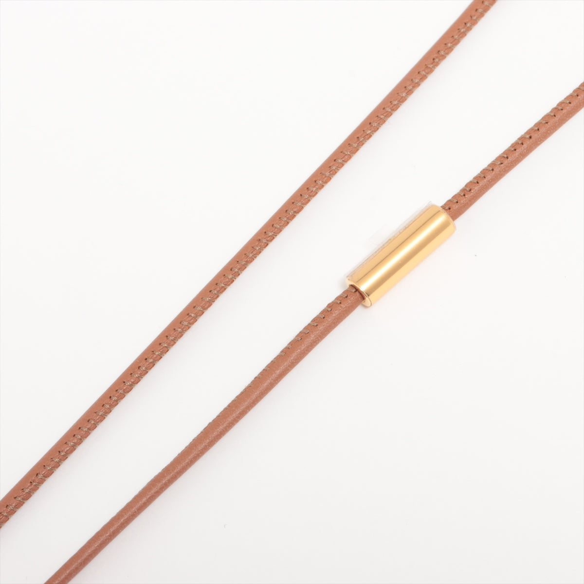 Hermès Pendant GP & Leather Gold x Nata Loop Anate Necklace
