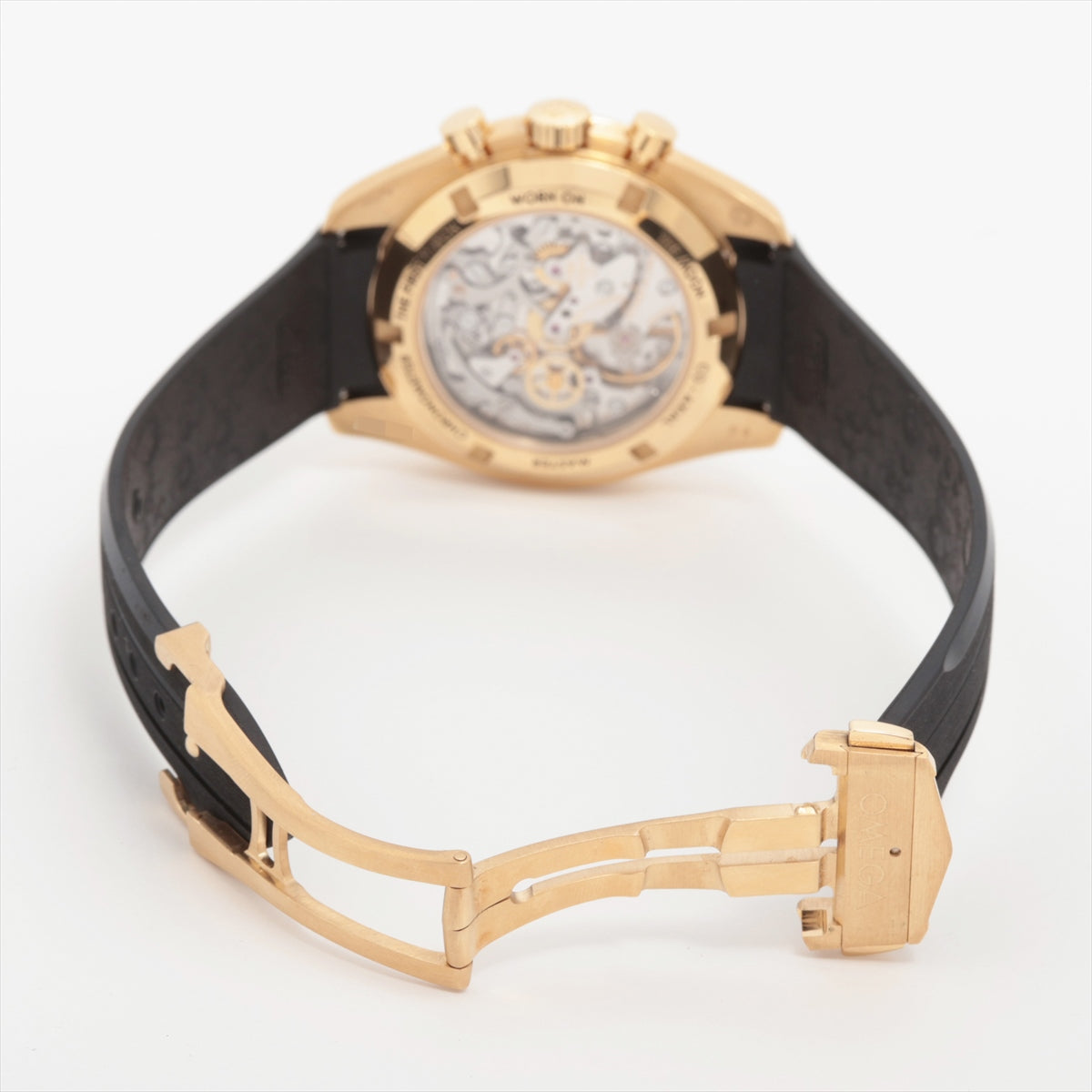 Omega Speedmaster Moonwatch Professional Chronograph 310.62.42.50.99.001 YG & rubber Stem-winder Gold dial