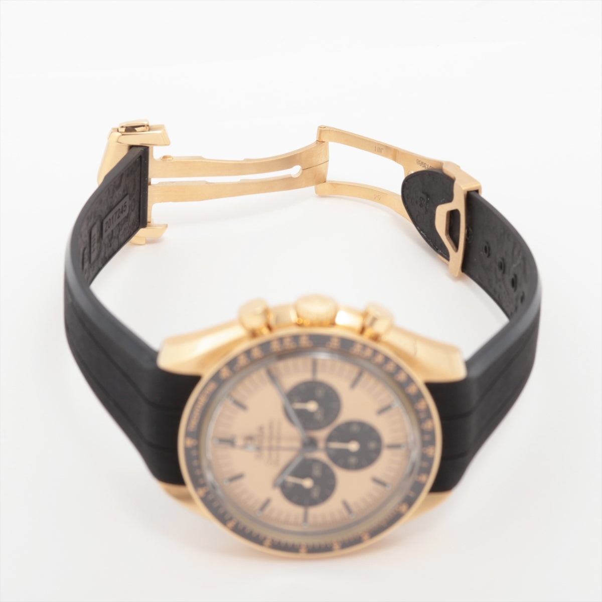 Omega Speedmaster Moonwatch Professional Chronograph 310.62.42.50.99.001 YG & rubber Stem-winder Gold dial