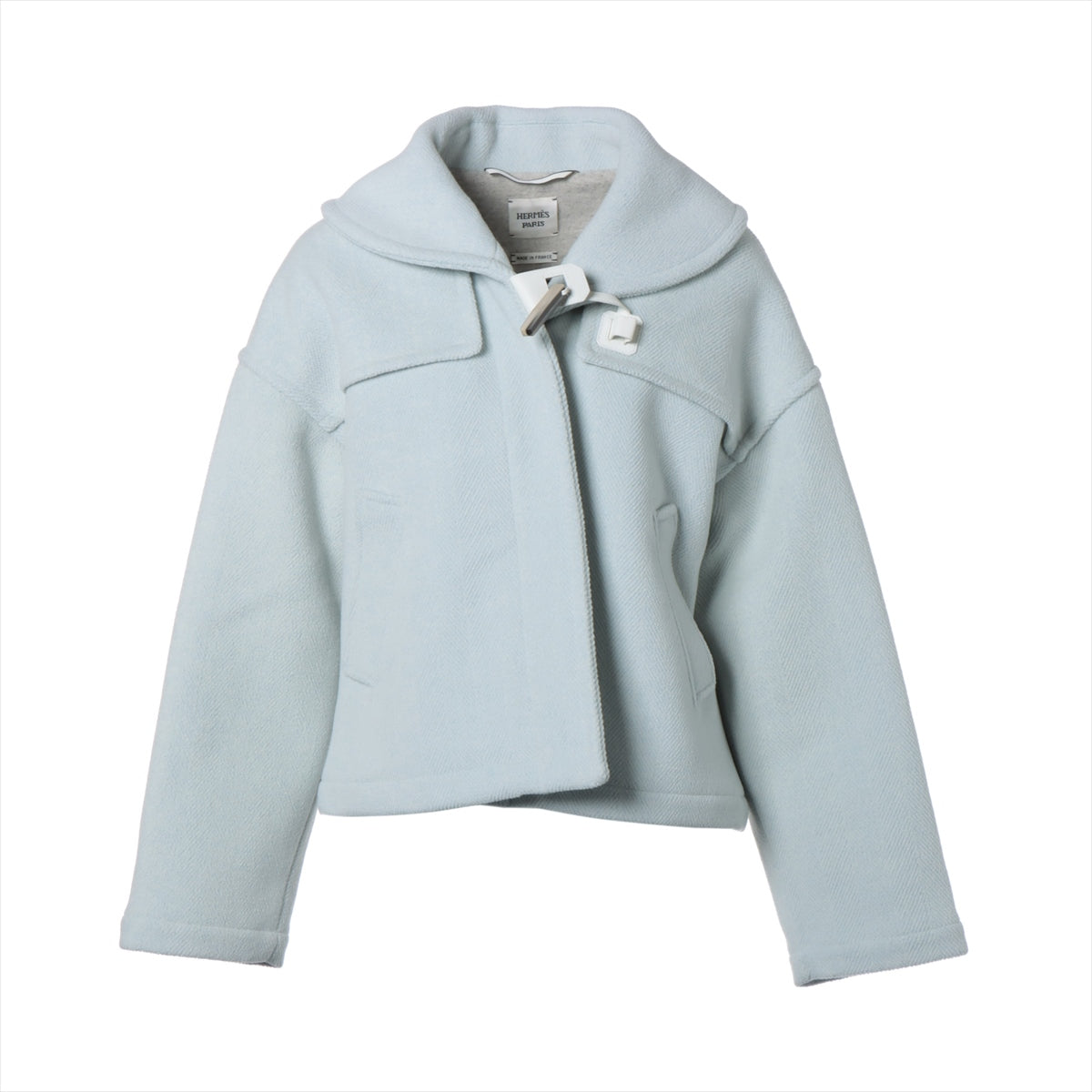 Hermès 23AW Wool Duffel coat 38 Ladies' Blue  37-7120 H3H0149DK Short length