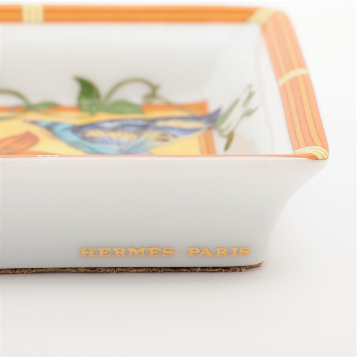 Hermès Siesta Small plate Ceramic White x orange Hummingbird
