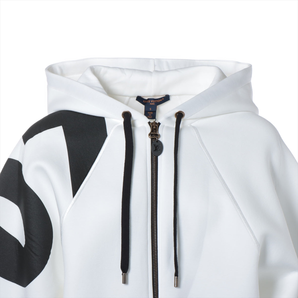 Louis Vuitton 24SS Cotton & nylon Parker S Ladies' White  RW241WA 1AFFEF signature sleeve zip-up hoodie