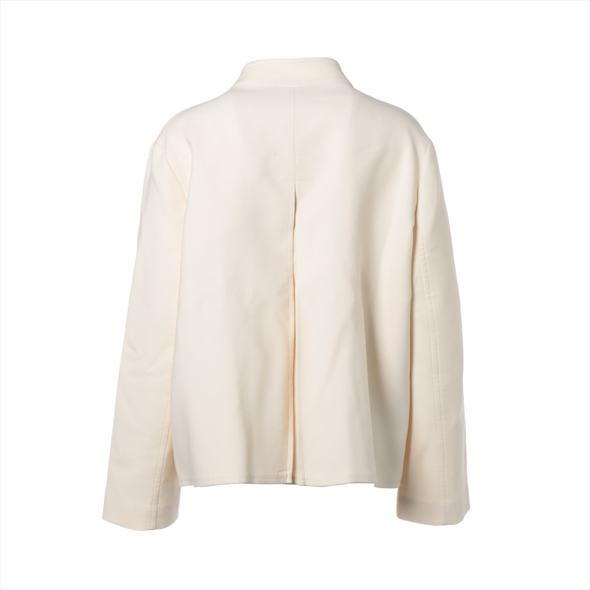 Hermès Chaîne d'Ancre Wool & Nylon Collarless jacket 44 Ladies' Ivory  06-7200 Sold goods