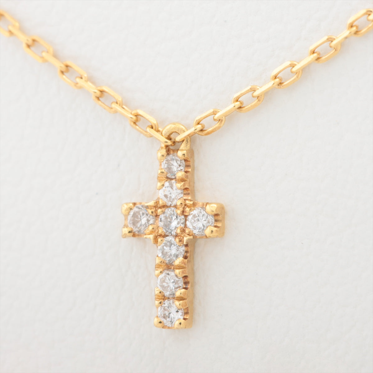 AHKAH Cross diamond Necklace K18(YG) 1.3g