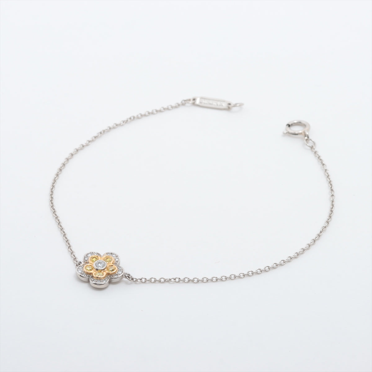 Tiffany Garden Flower diamond Yellow diamond Bracelet 750(YG)×Pt950 2.0g