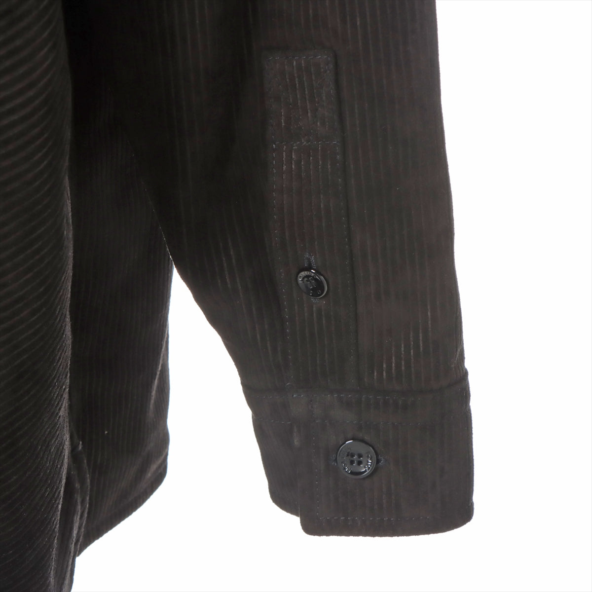 Louis Vuitton 24SS Leather Shirt 52 Men's Black  RM241M 1AFAG3 CORDUROY EFFECT SUEDE OVERSHIRT