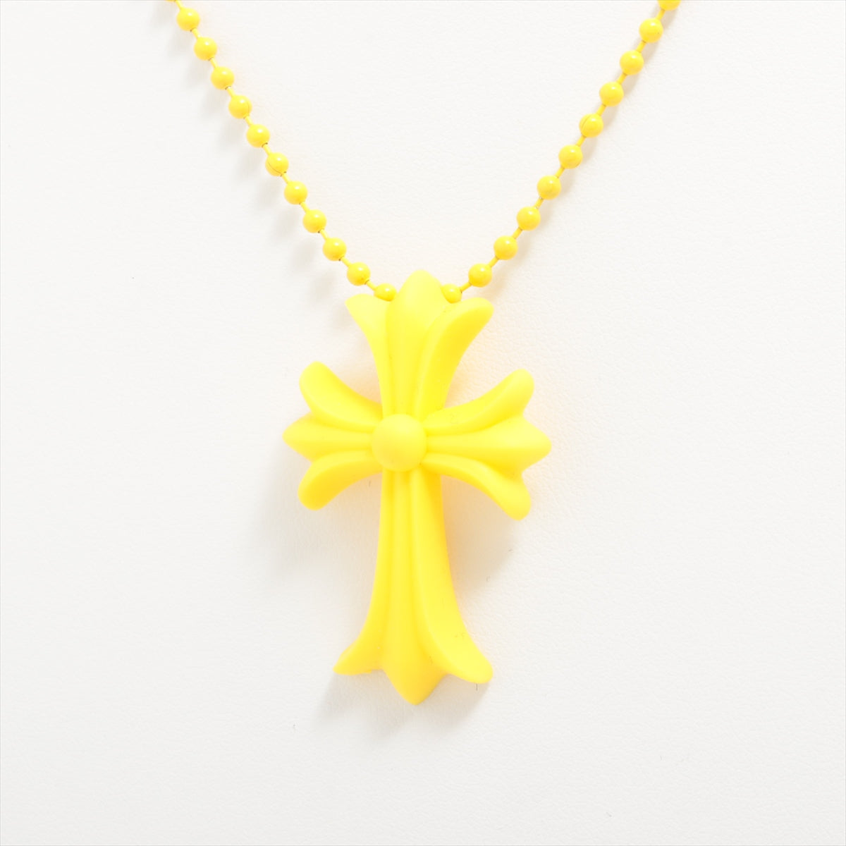 Chrome Hearts Small CH cross Necklace Unknown material 7.6g Yellow Rubber
