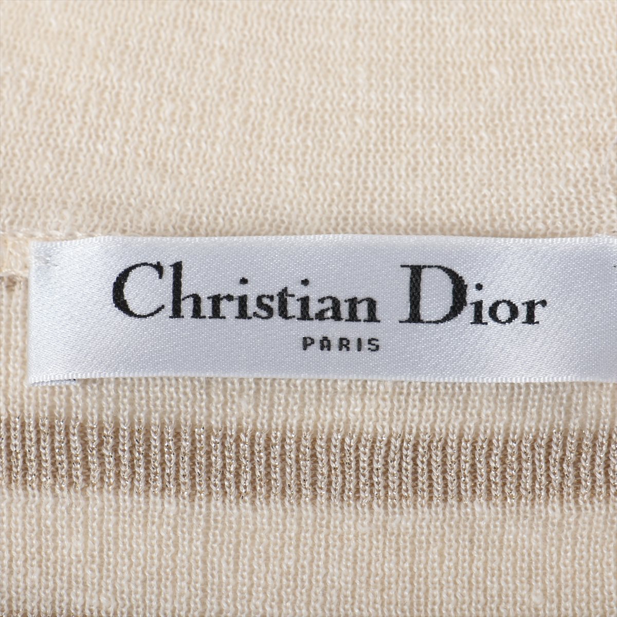 Christian Dior 22SS Linen x cashmere Knit I38 Ladies' Beige x gold  214S27AM903 Sailor