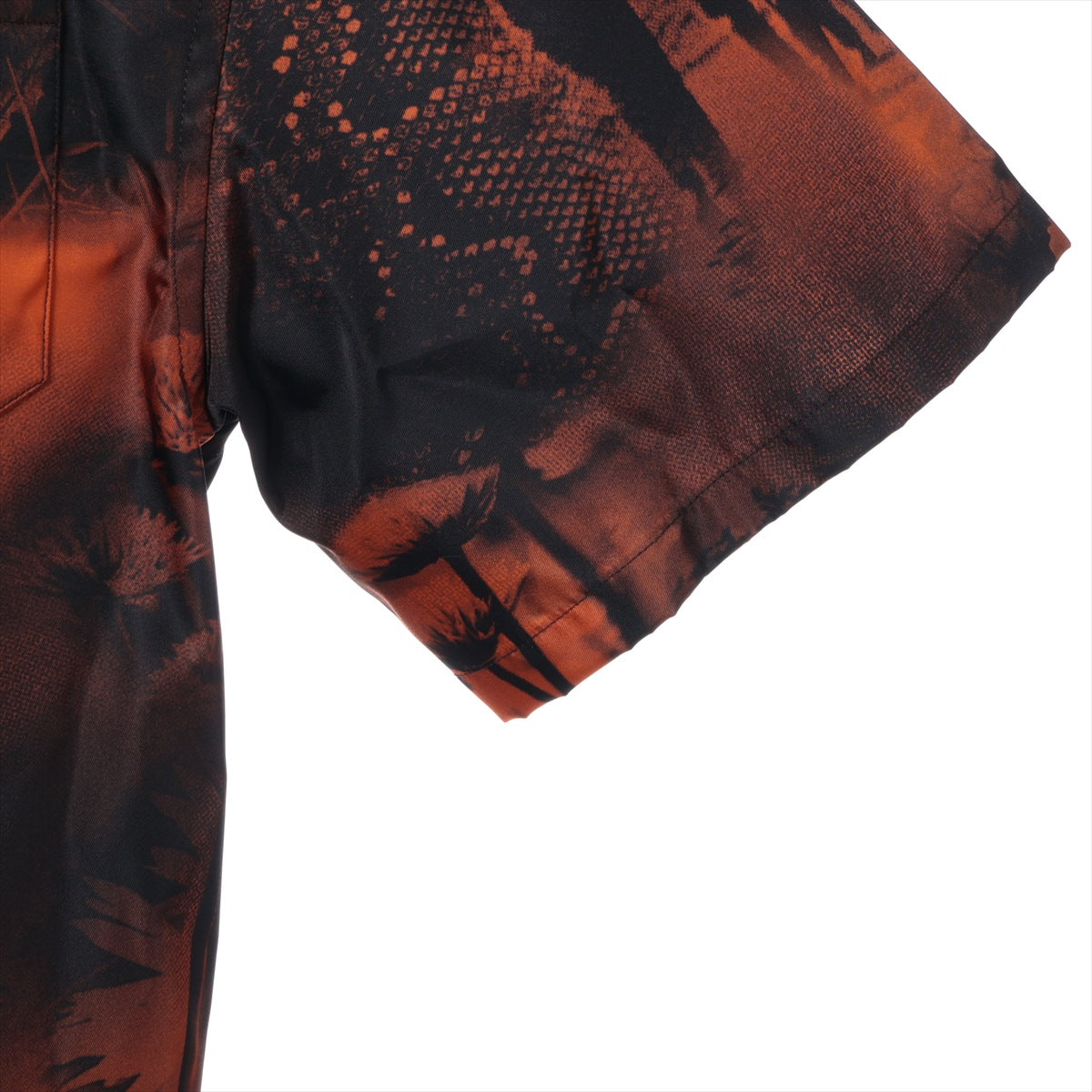 Prada Re Nylon Re Nylon 22 years Nylon Shirt S Men's Black x orange  SC513 Triangle logo