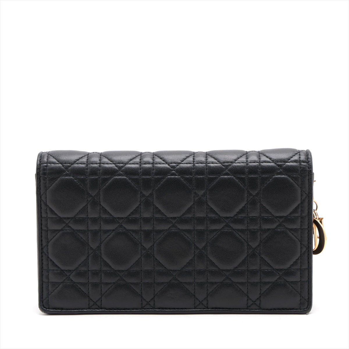 Christian Dior Cannage Leather Chain wallet Black