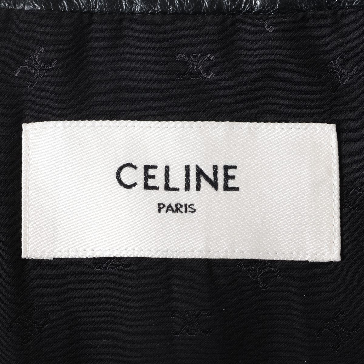 CELINE Triomphe Goatskin Leather jacket 36 Ladies' Black  2F191657E Eddie period