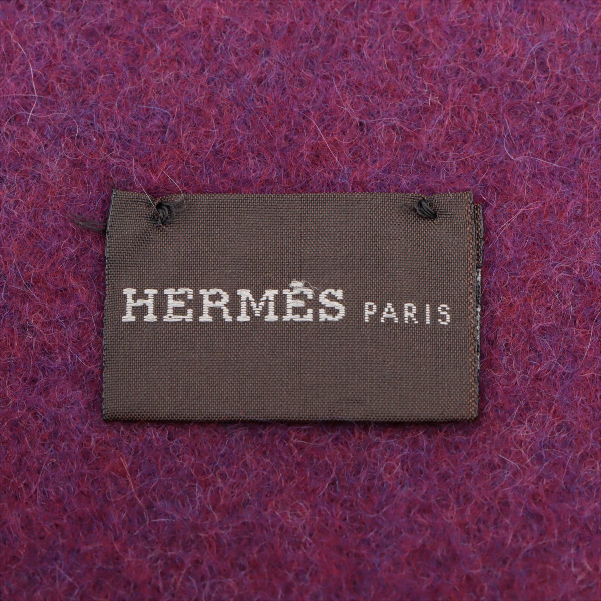 Hermès Logo Scarf Cashmere Purple