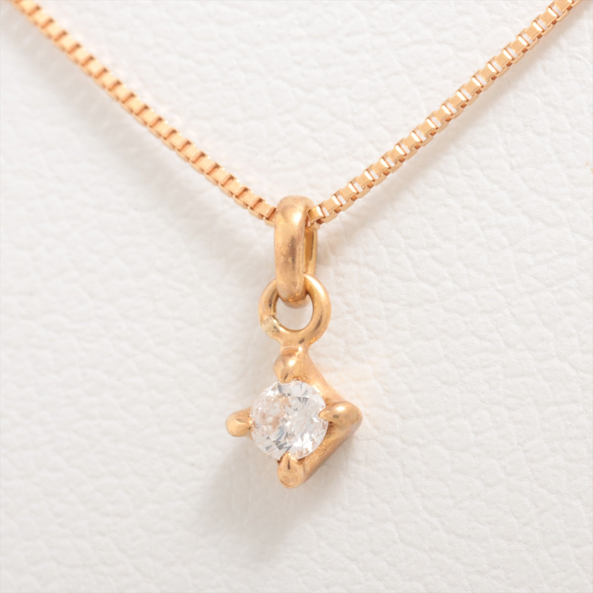 aget diamond Necklace K18(PG) 1.4g 0.05