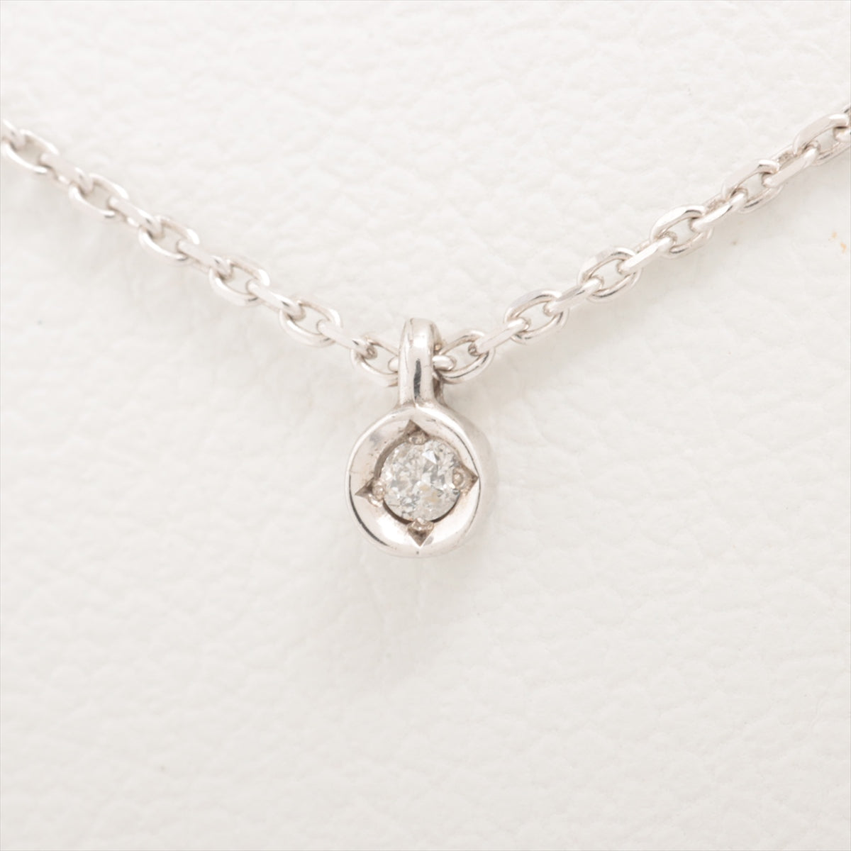 aget diamond Necklace K10WG 1.1g 0.01