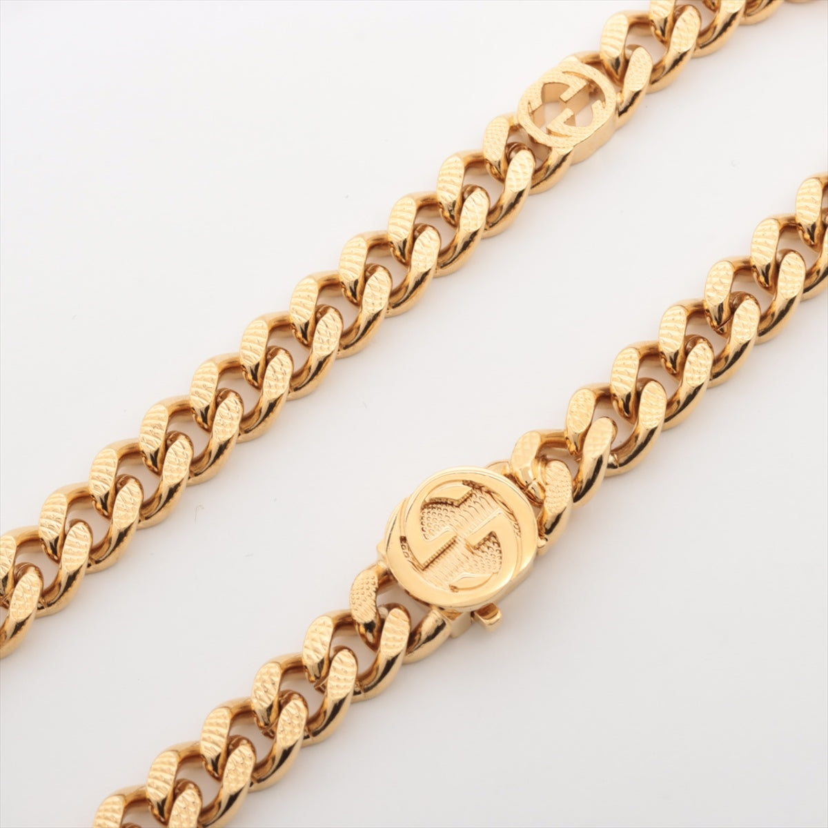 Gucci x adidas Trefoil golmet chain Necklace GP Gold