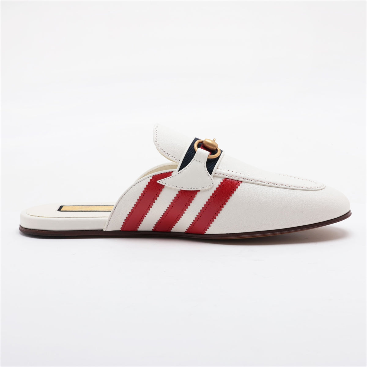 Gucci x adidas Horsebit Leather Mule 10 Men's Red x white 721481 Slipper Three Stripes There is a storage bag