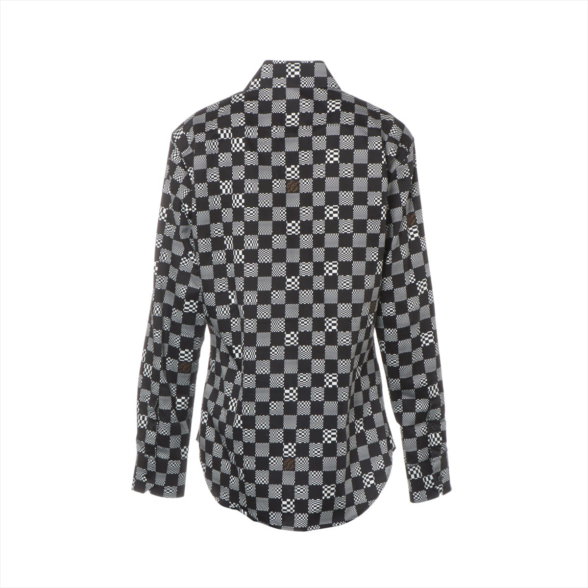 Louis Vuitton 21SS Cotton Shirt L Men's Black × White  Distorted Damier RM211