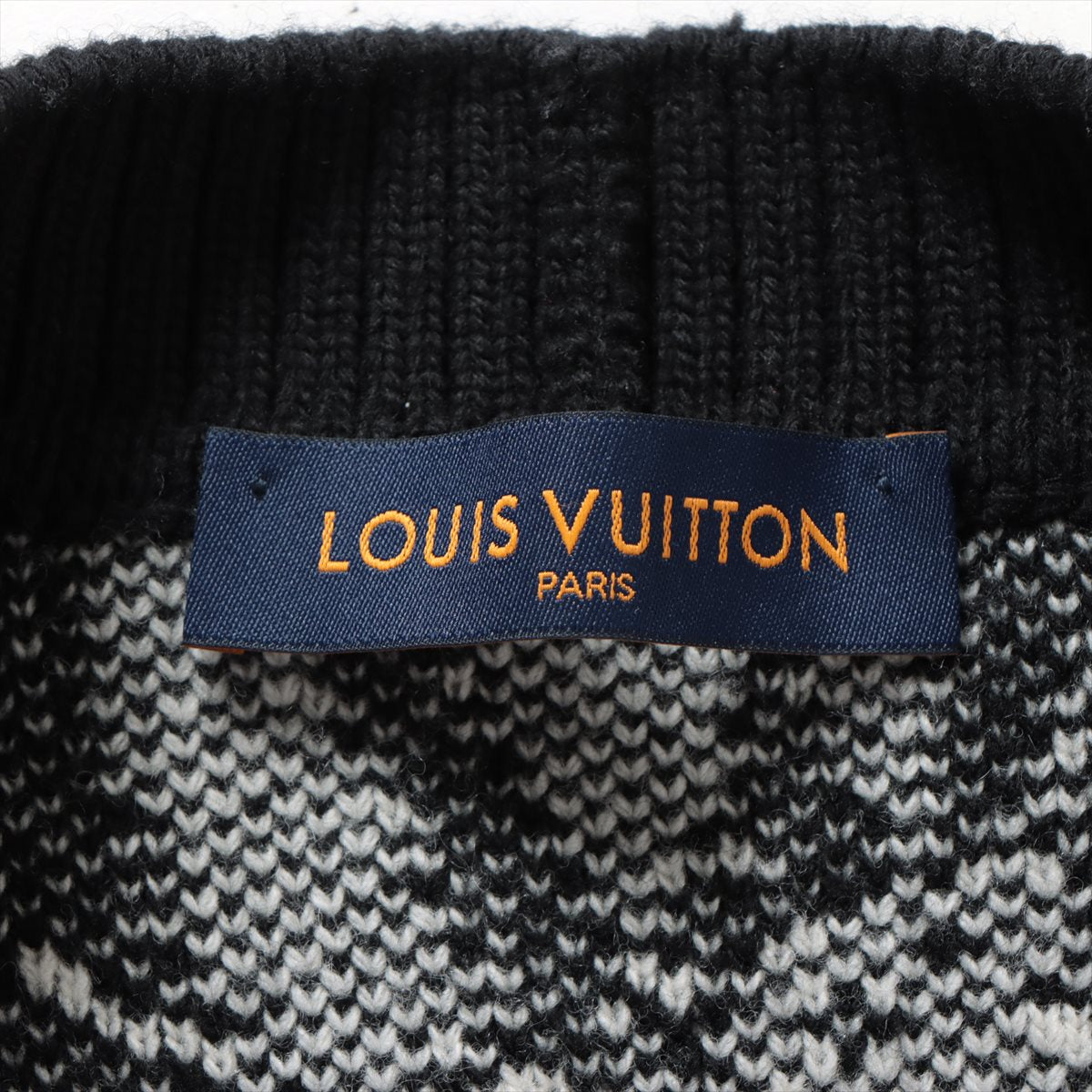 Louis Vuitton 23SS Wool Cardigan M Men's Black × White  Thistle jacquard wool cardigan RM231
