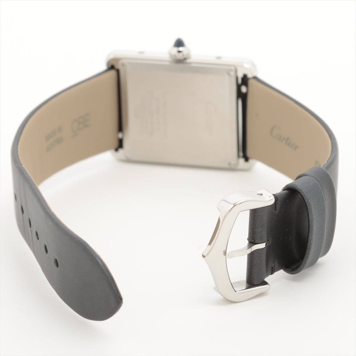 Cartier Must Tank W4TA0017 SS & Leather QZ Silver-Face