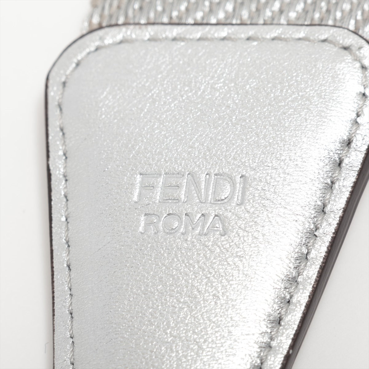 Fendi Strap You 8AV386 Shoulder strap Leather x fabric Silver