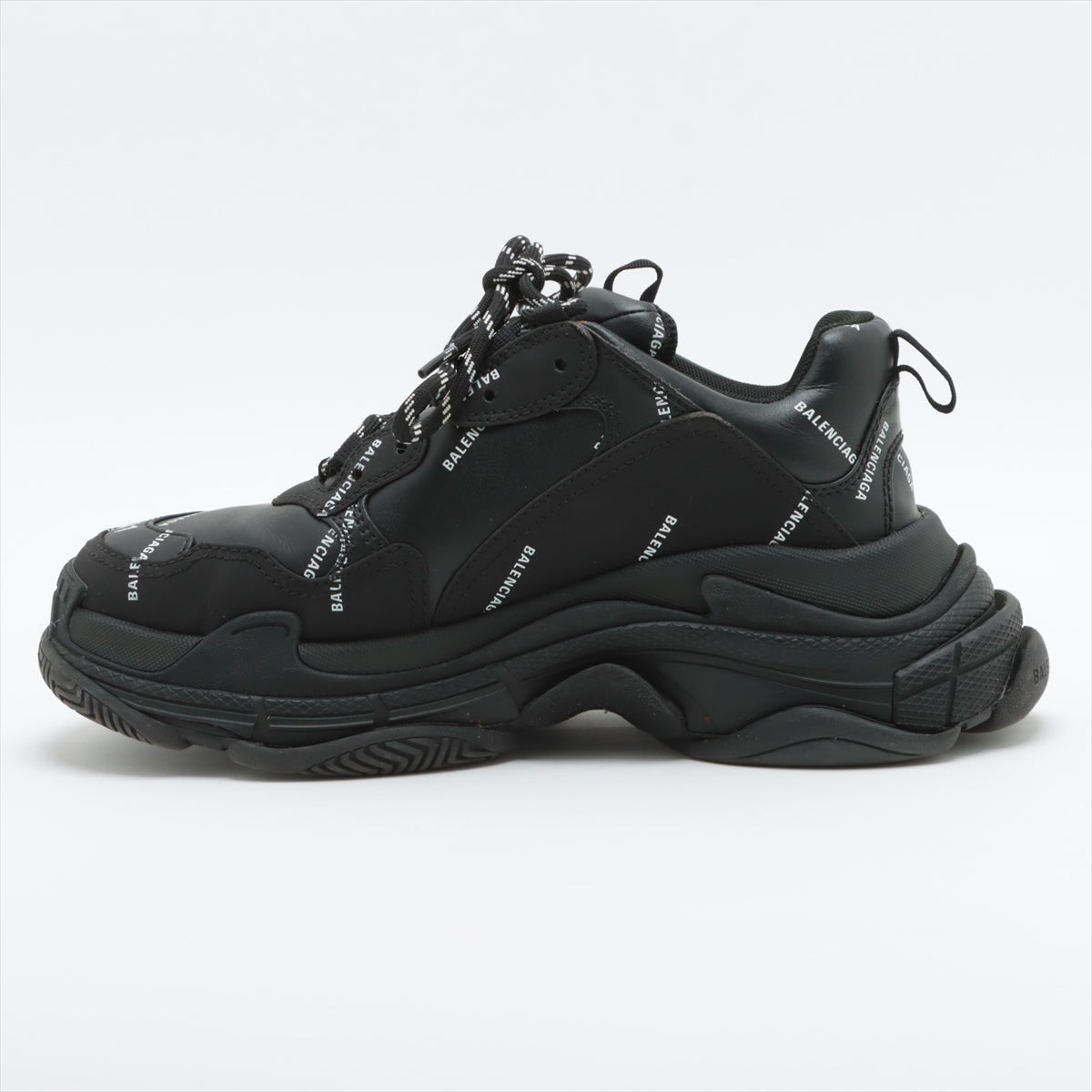 Balenciaga Triple s Leather Sneakers 41 Men's Black 536737 Is there a replacement string