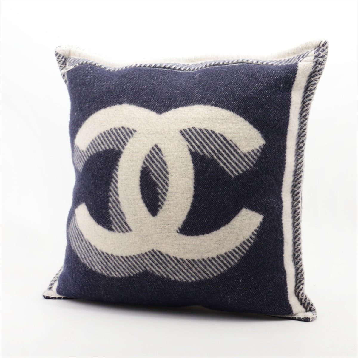 Chanel Coco Mark 19B Cushion Wool & Cashmere ivory x navy