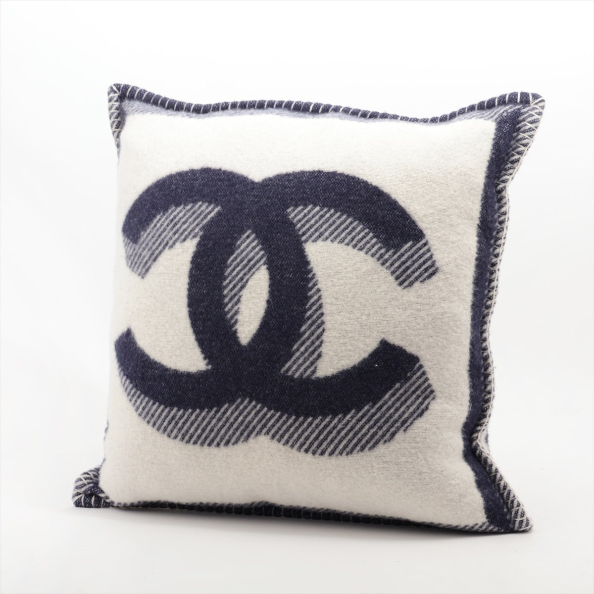 Chanel Coco Mark 19B Cushion Wool & Cashmere ivory x navy