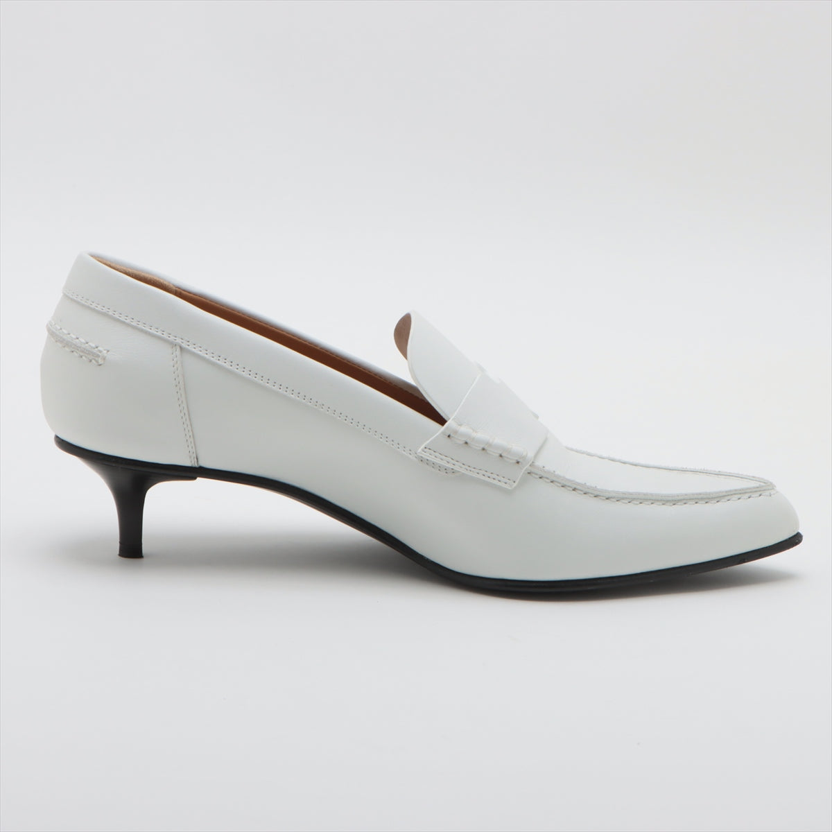 Hermès Glorious Leather Pumps 37.5 Ladies' White with replacement lift box There is a storage bag