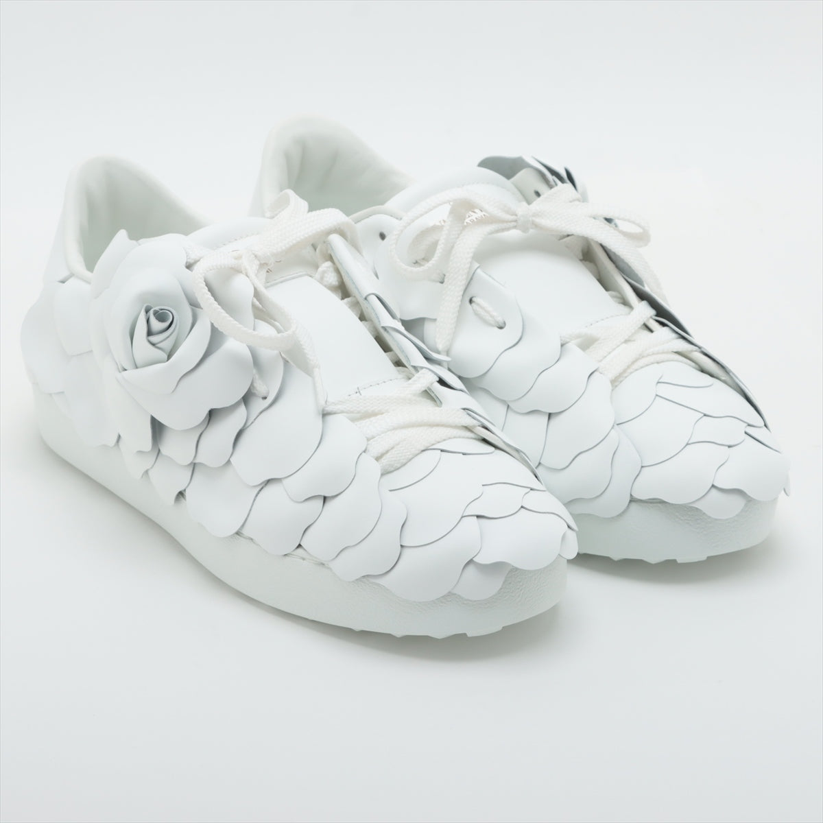 Valentino Garavani Leather Sneakers EU37 1/2 Ladies' White Atelier Rose edition box There is a bag