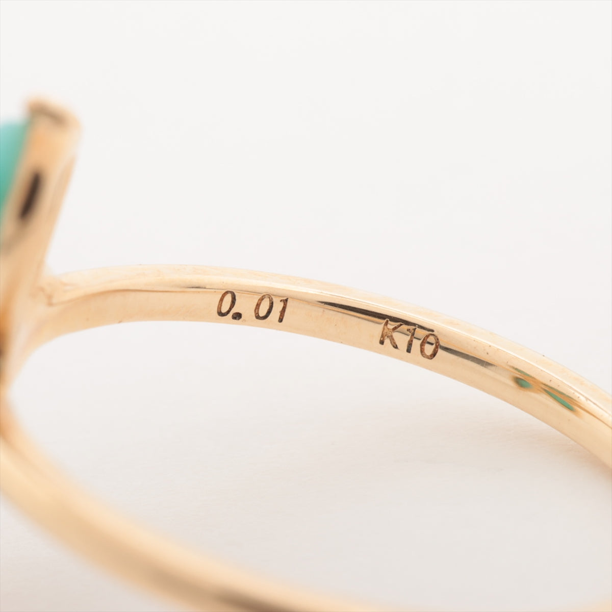 aget Turquoise diamond rings K10(YG) 1.4g 0.01