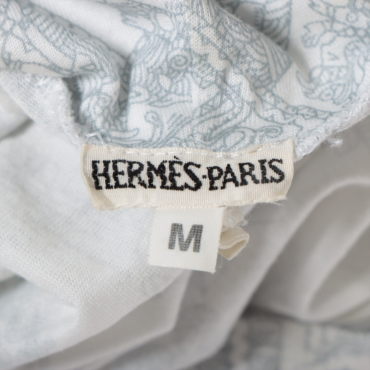 Hermès Margiela Cotton Long T shirts M Ladies' Gray x white  High neck