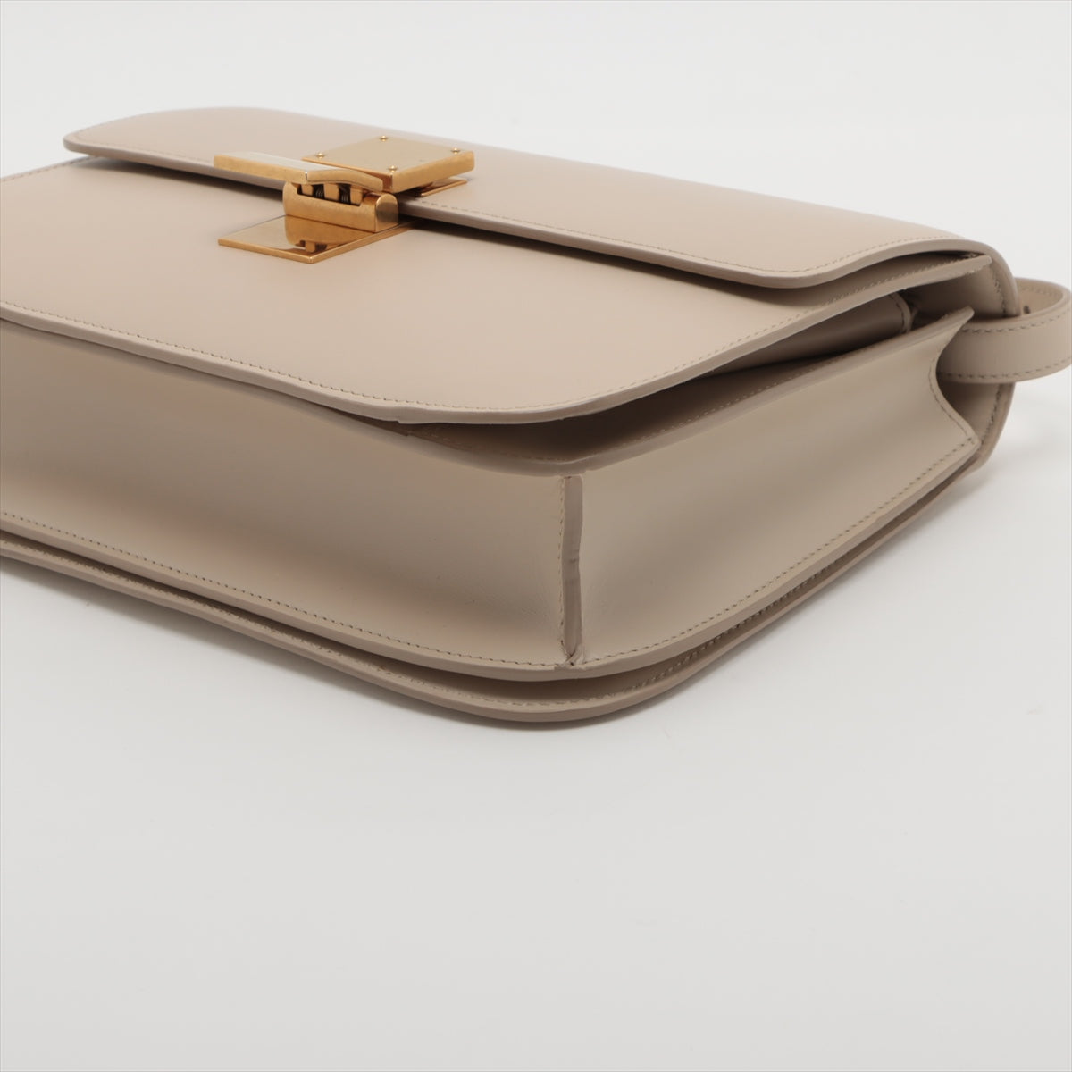 CELINE Classic Box Leather Shoulder bag Beige