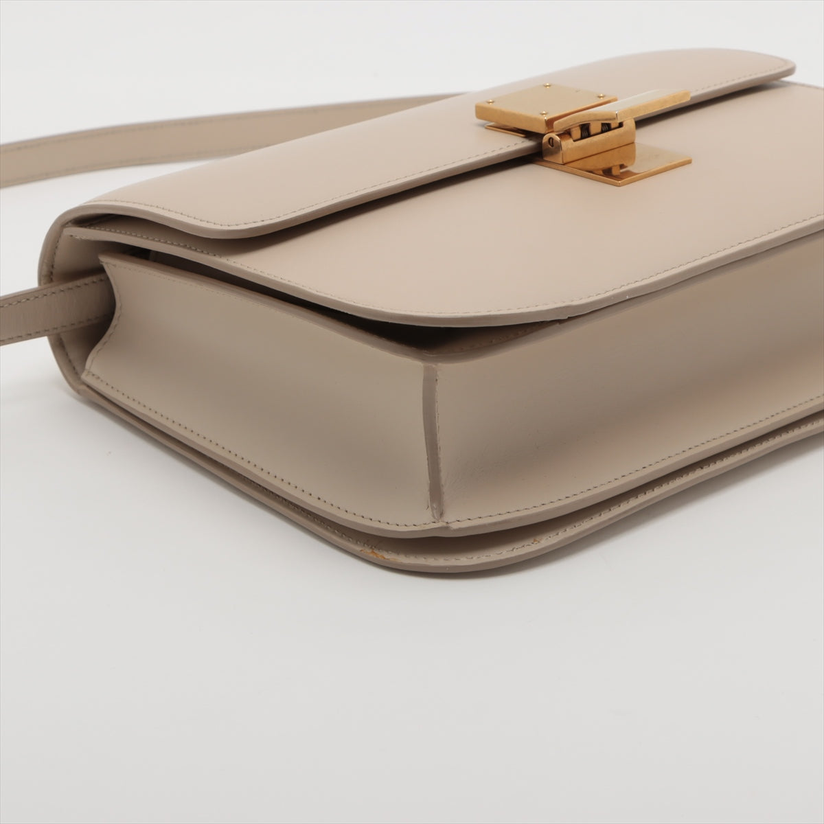 CELINE Classic Box Leather Shoulder bag Beige