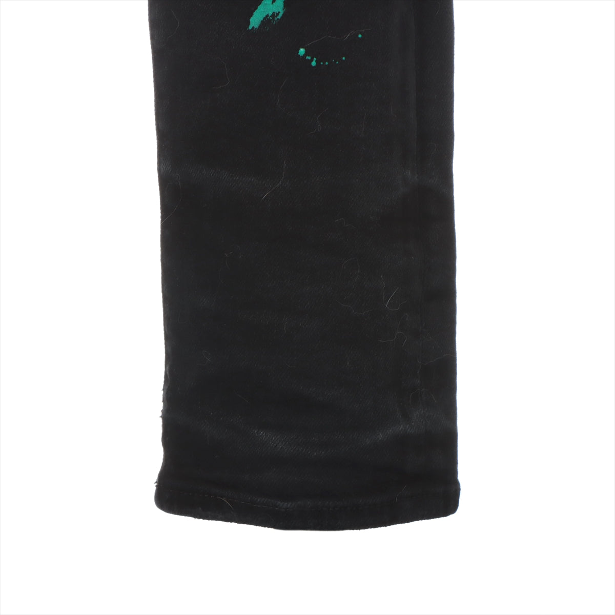 AMIRI Cotton & Polyurethane Denim pants 31 Men's Black  Crash processing paint