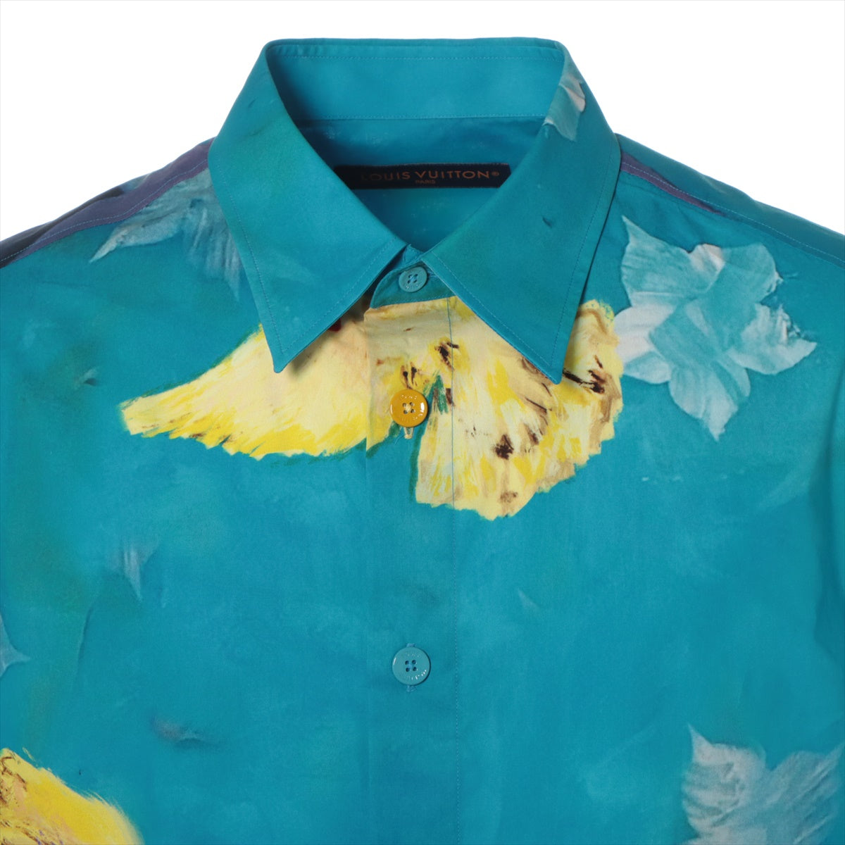 Louis Vuitton 23AW Cotton Shirt L Men's Multicolor  RM232 printed cotton short sleeve shirt Damier Check patterns