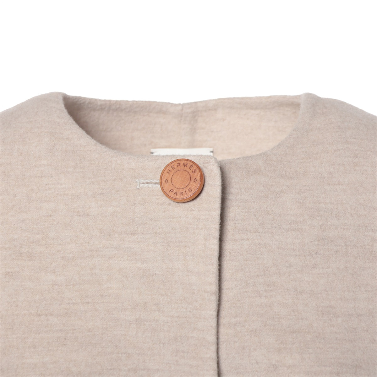 Hermès 23AW Cashmere Vest 38 Ladies' Beige  3H0191DB Serie button long gilet