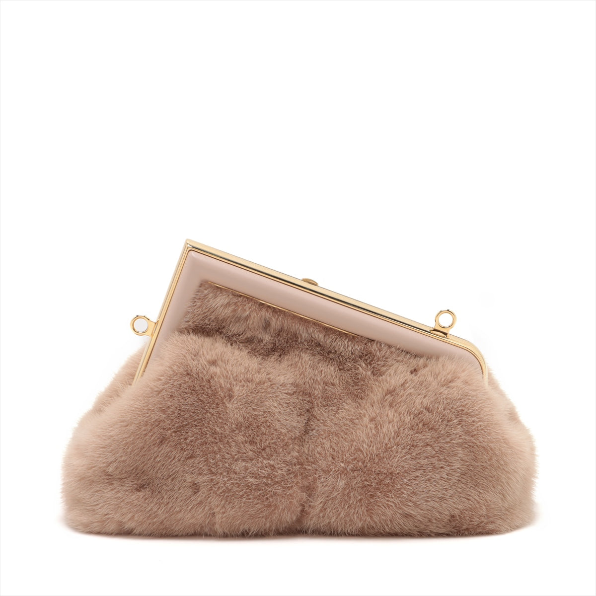 Fendi Fast Mink fur & leather Shoulder bag Pink 8BP129