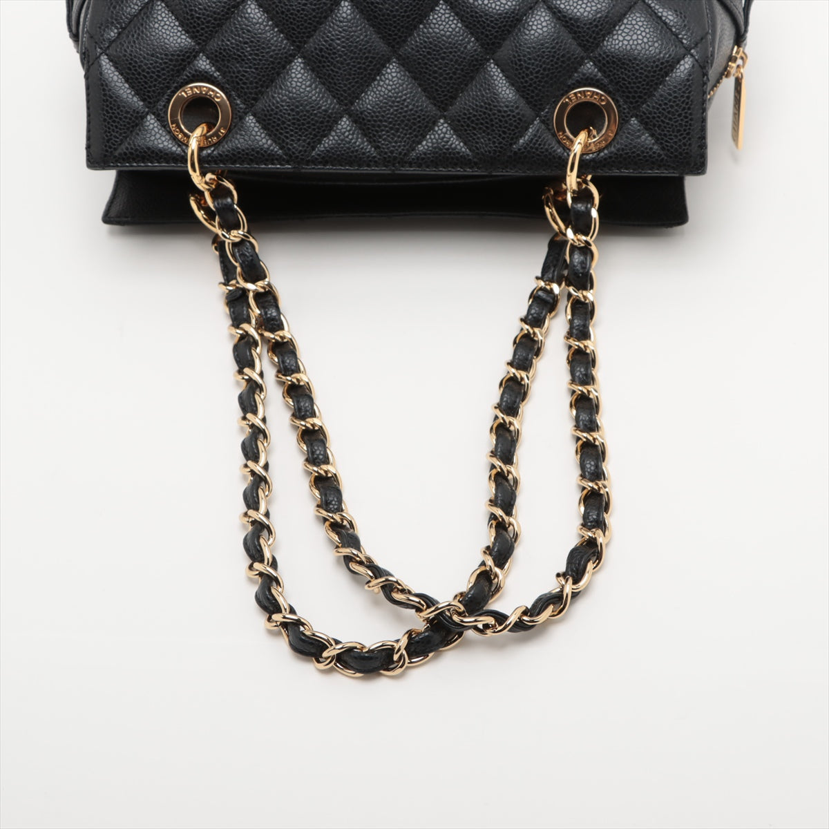 Chanel Matelasse Caviarskin Chain tote bag Black Gold Metal fittings 14XXXXXX