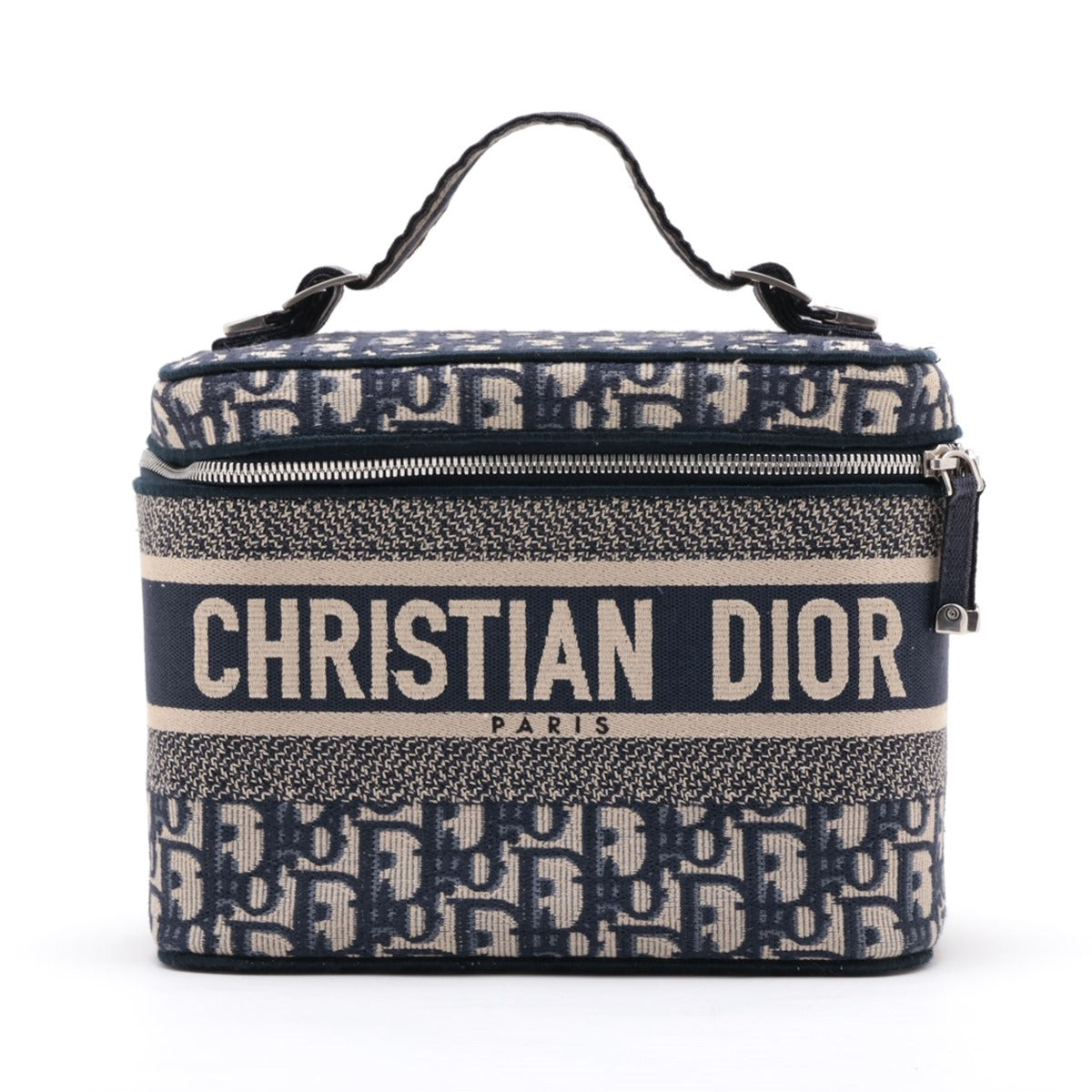 Christian Dior Oblique canvas Vanity bag Navy blue