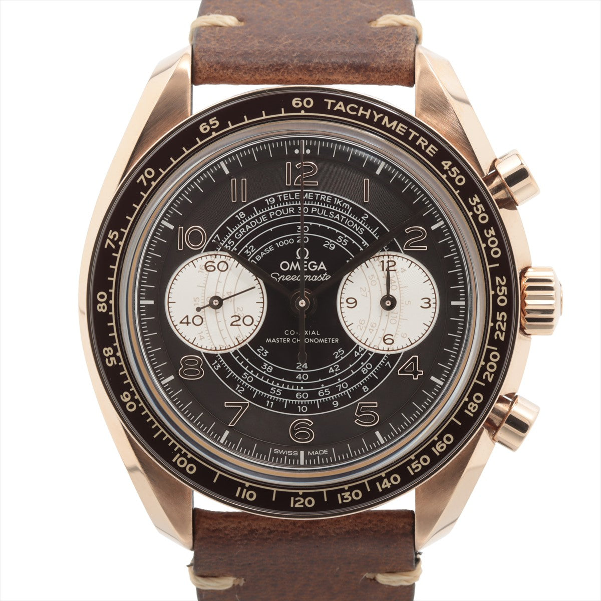 Omega Speedmaster Chronoscope Coaxial Master chronometer 329.92.43.51.10.001 Bronze x external leather Stem-winder Black-Face