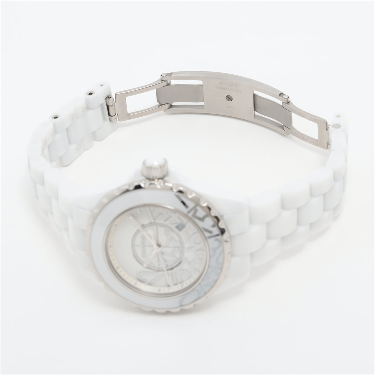 Chanel J12 H5239 SS×CE QZ White Dial 3 Extra Links Inner ring discoloration
