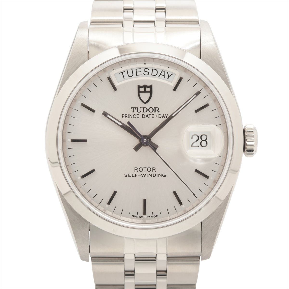 Tudor Prince DATE DAY 76200 SS AT Silver-Face 2 Extra Links