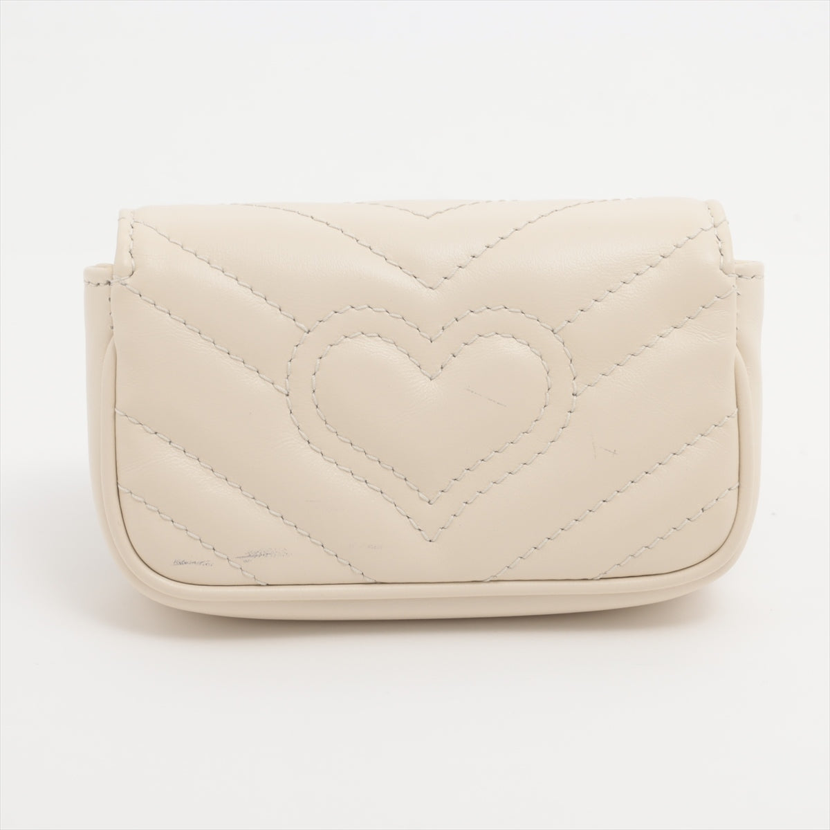 Gucci GG Marmont 575161 Leather Pouch Ivory