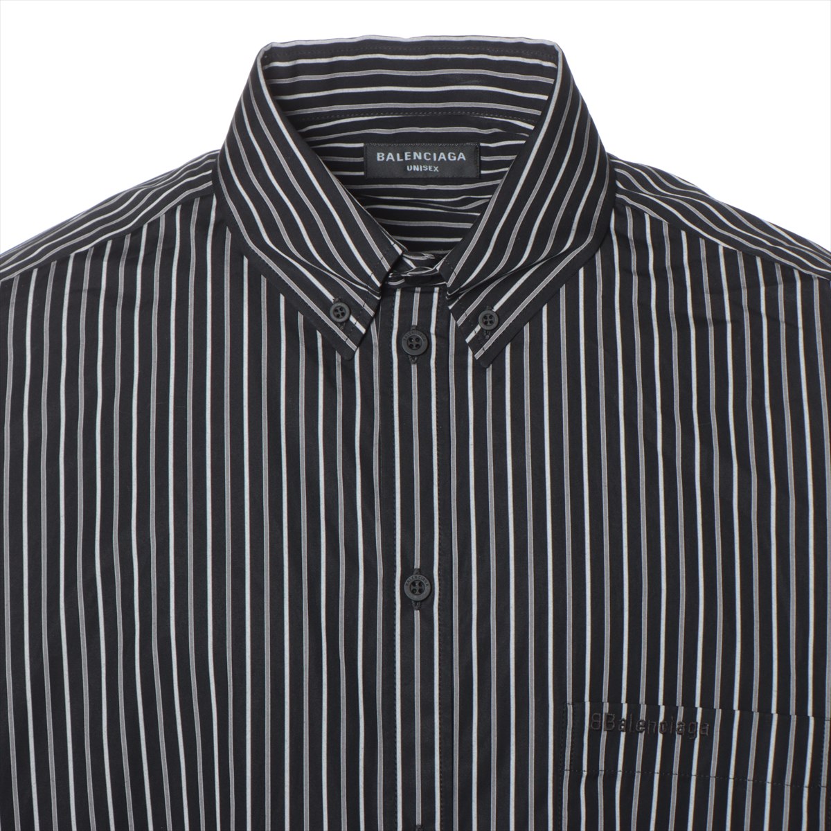 Balenciaga 22SS Cotton Shirt 38 Men's Black  690340 stripes